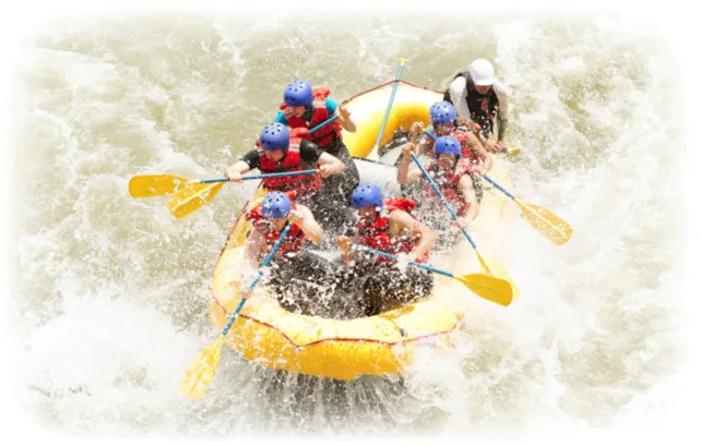 Rafting graphic representing adaptive risk management